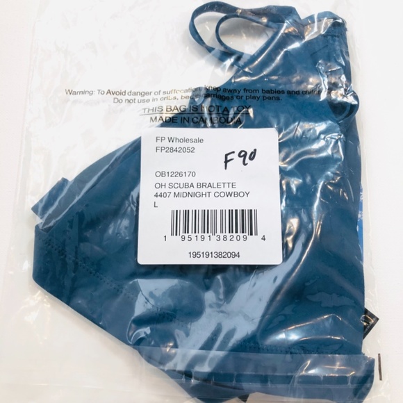 Free People Midnight Cowboy Dark Teal Oh Scuba Bra - Picture 11 of 15